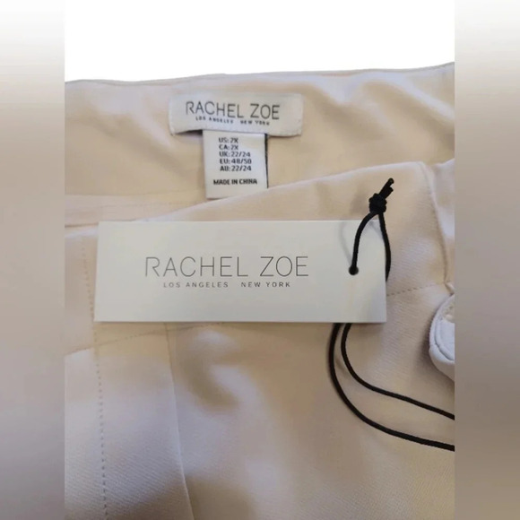 Rachel Zoe NWT Cream Colored Straight Leg Pleated Trousers - Picture 7 of 8